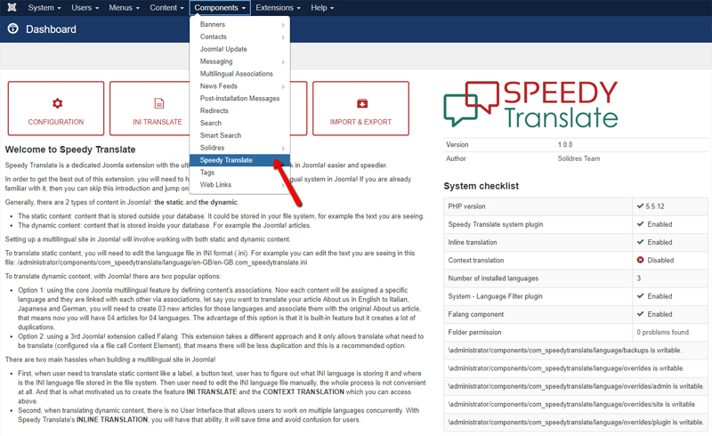 How to configure Speedy Translate