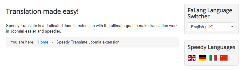 Joomla multilingual management: Speedy Translate vs Falang
