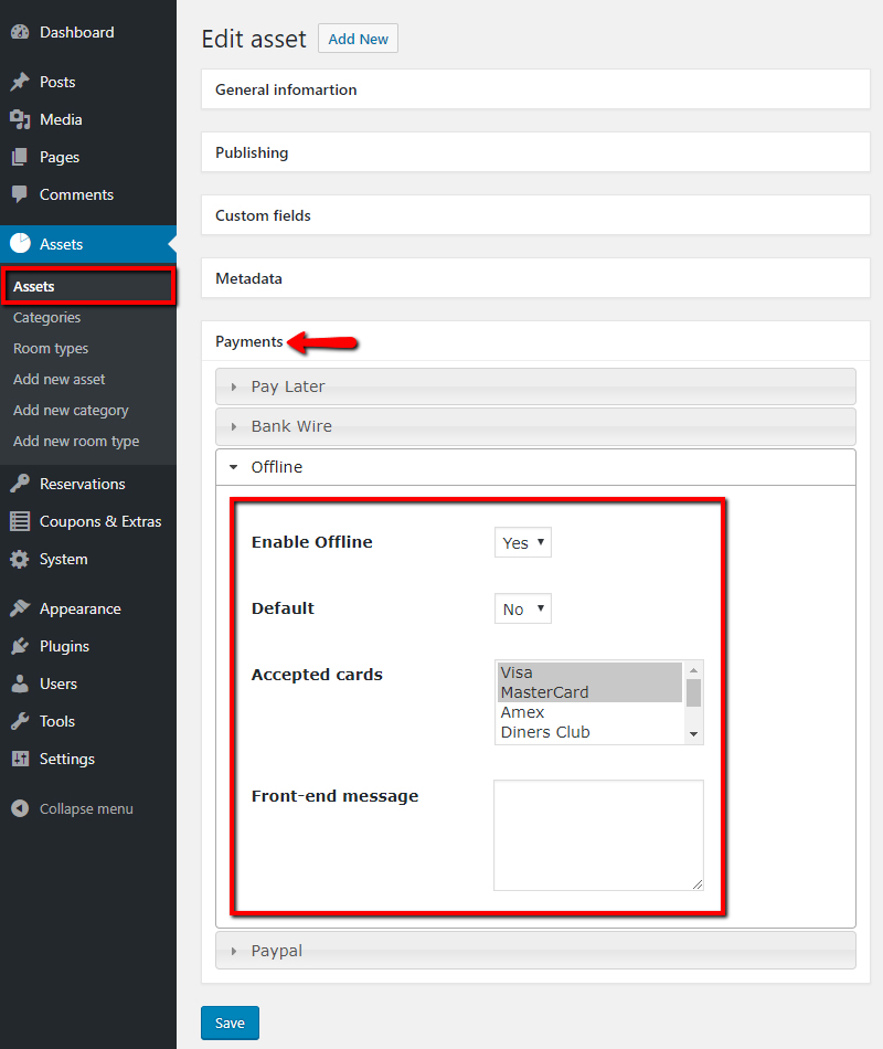 How to configure Offline payment plugin