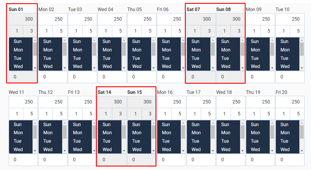 Rate plan configuration
