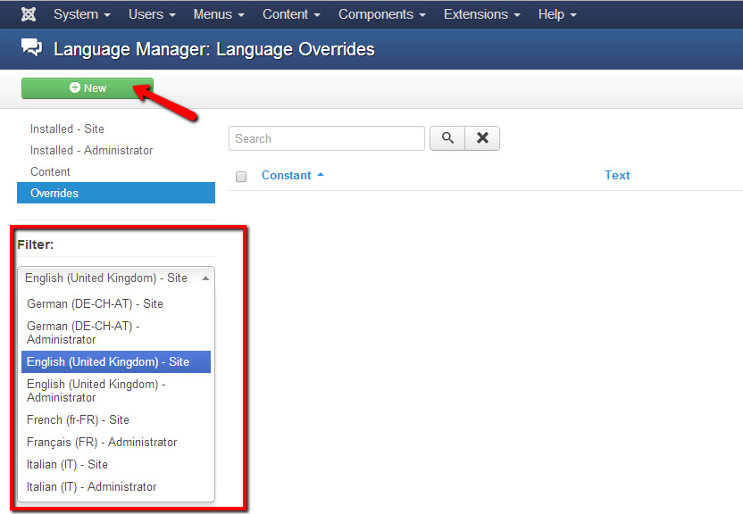 Language overrides for Solidres in Joomla