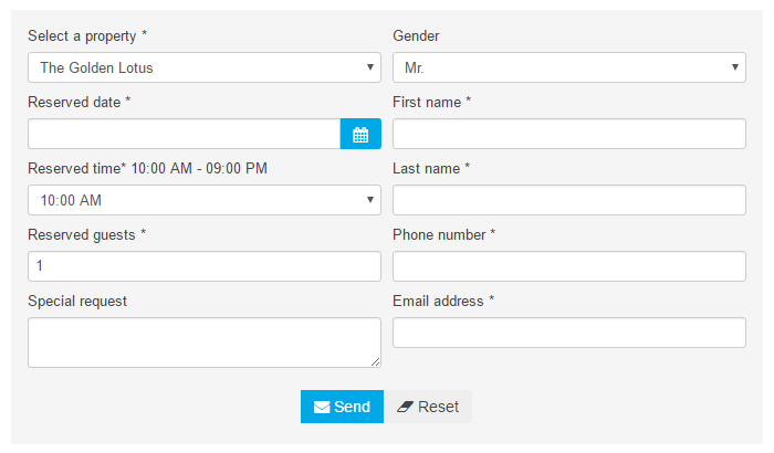 RMS - Online table booking management