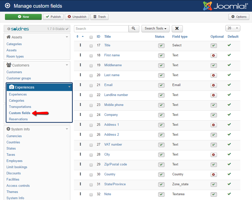 How to configure Experience