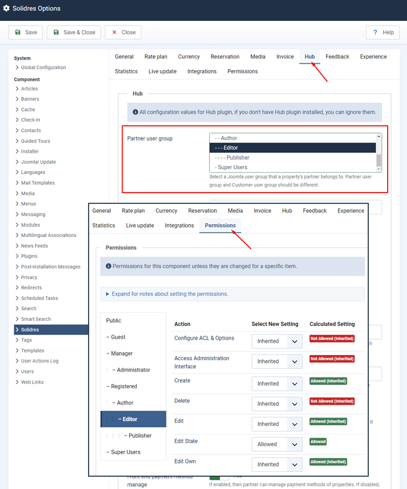 Initial configuration for Hub plugin